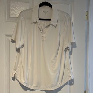 Athleta White Short Sleeve Polo Tee
